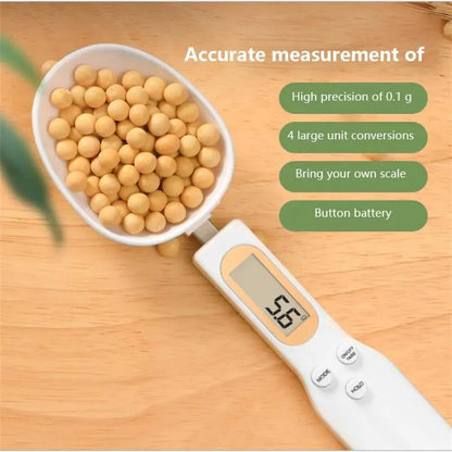 Digital Measuring Spoon with LCD Display - 500g/0.1g Precision Electronic Kitchen Scale for Coffee, Baking, and Cooking