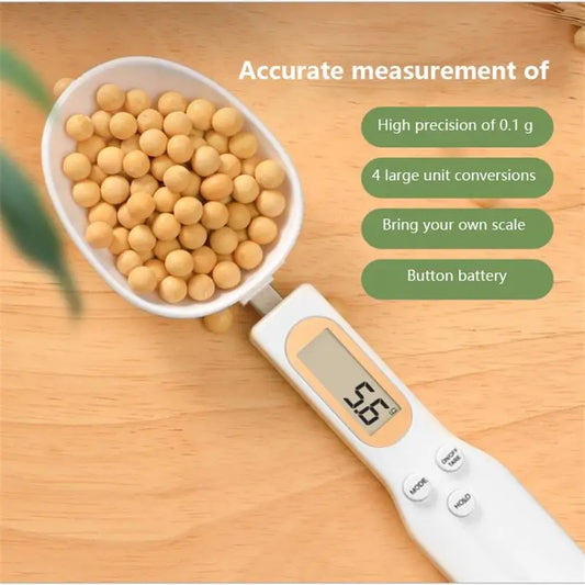 Digital Measuring Spoon with LCD Display - 500g/0.1g Precision Electronic Kitchen Scale for Coffee, Baking, and Cooking